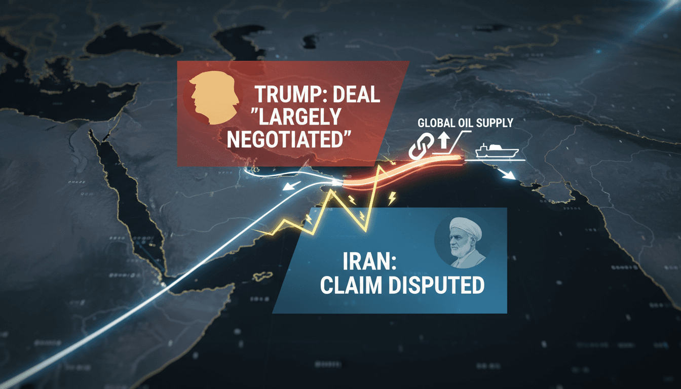 Trump claims deal with Iran to reopen Strait of Hormuz is largely negotiated amid disputes