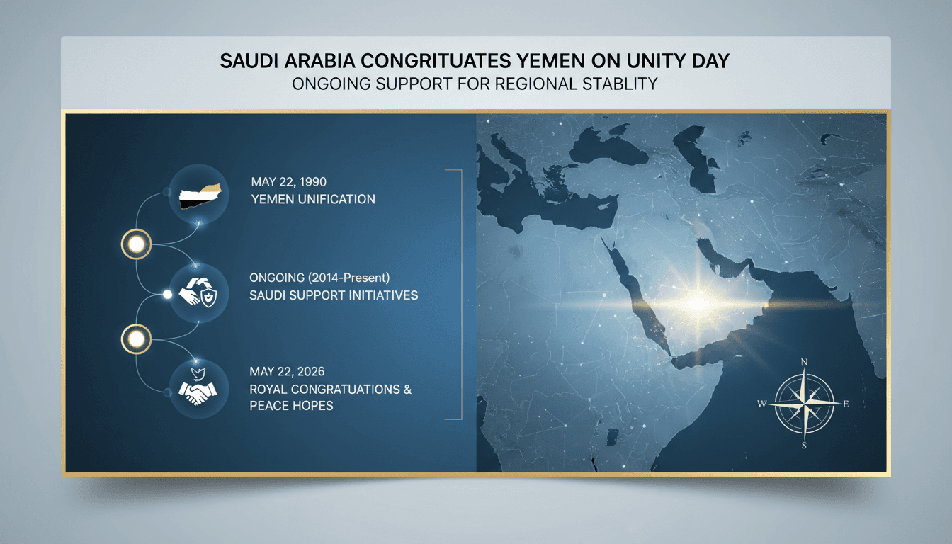 Saudi leaders congratulate Yemen on Unity Day 2026