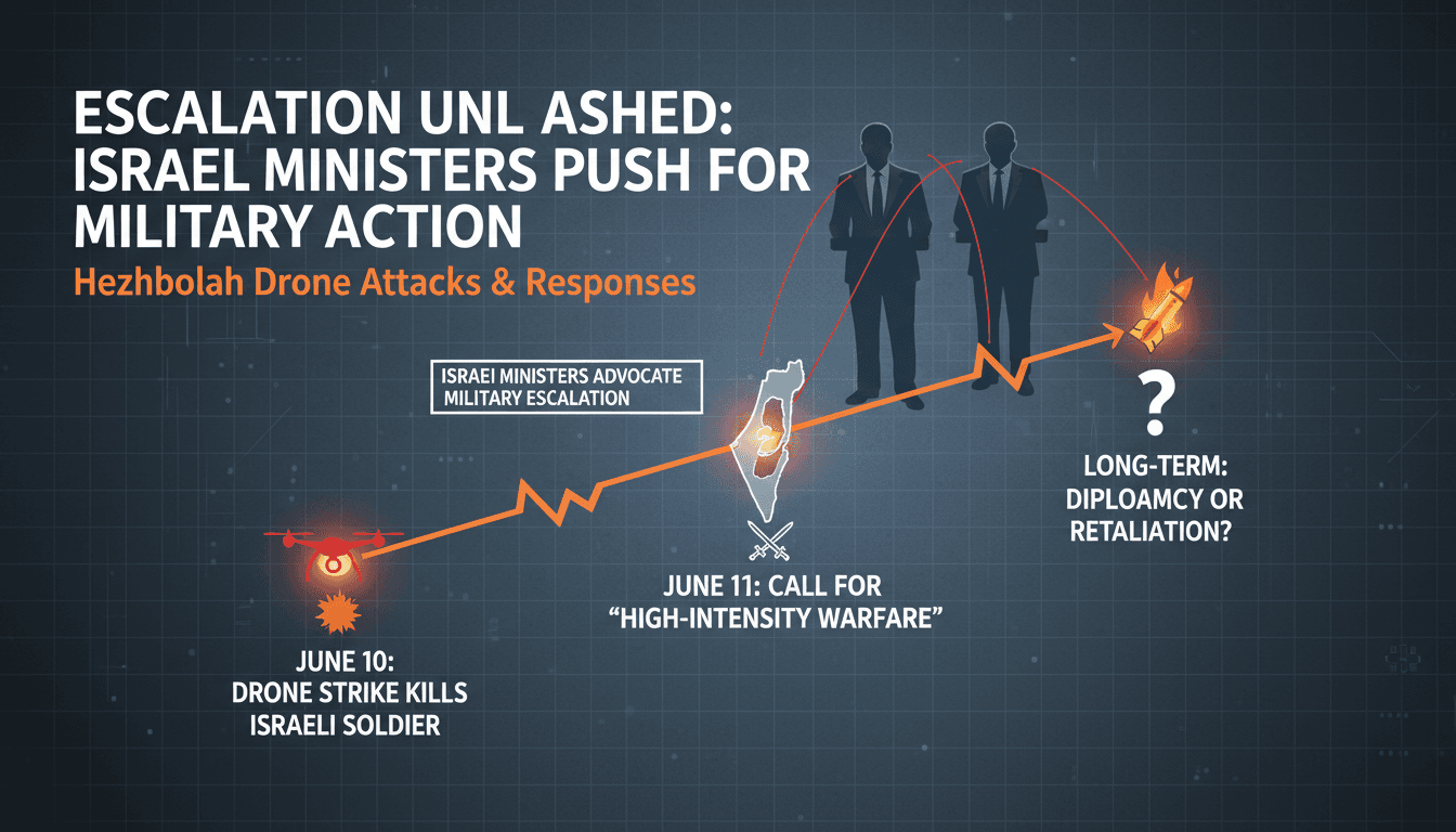 Israeli ministers push for military escalation against Hezbollah amid drone attacks