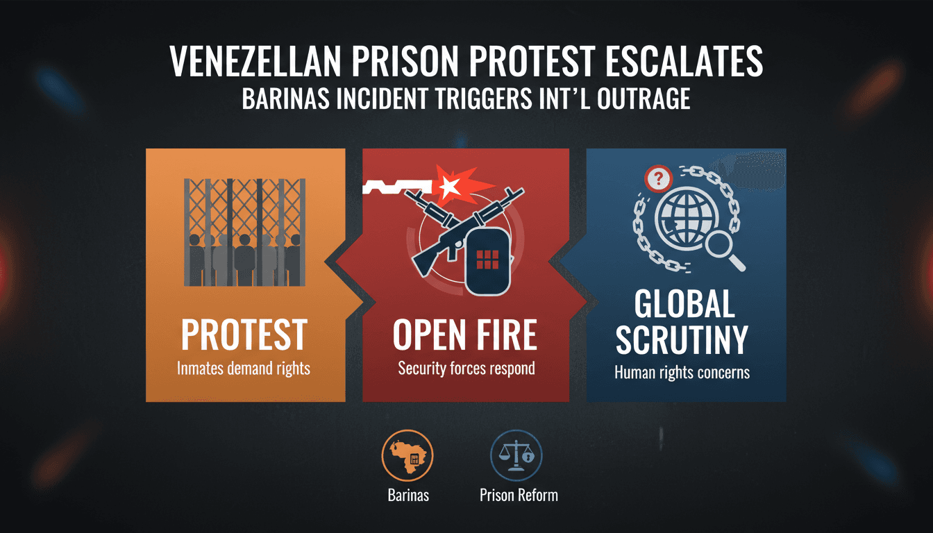 Inmates protesting at Barinas prison in Venezuela