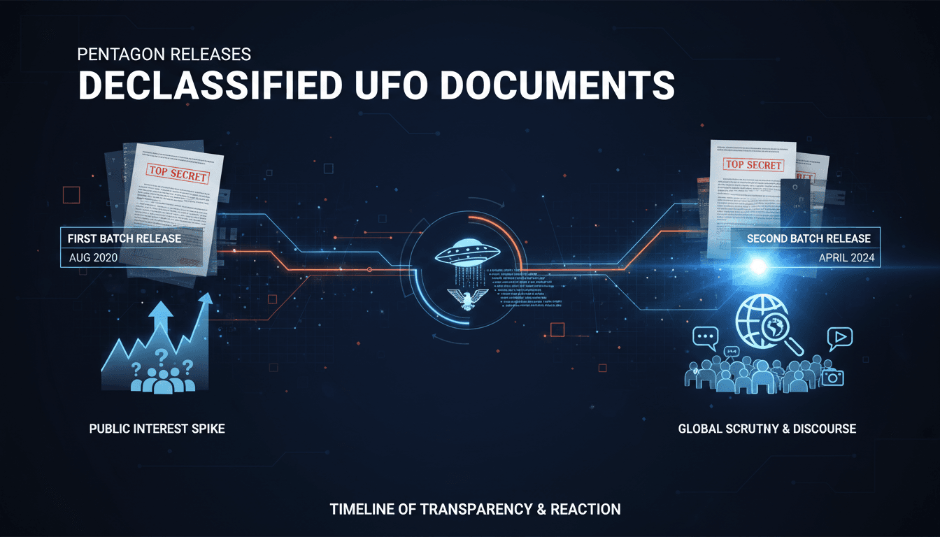 Pentagon building with UFO imagery overlay