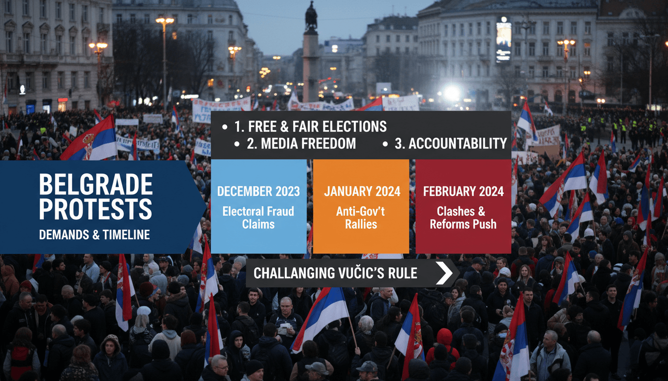 Massive protests in Belgrade demand elections and challenge President Vucic's rule