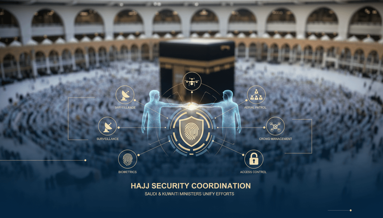 Saudi and Kuwaiti interior ministers discussing Hajj security measures.