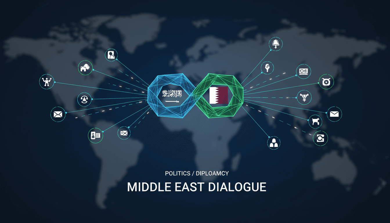 Saudi and Qatari foreign ministers discussing regional developments on a phone call.
