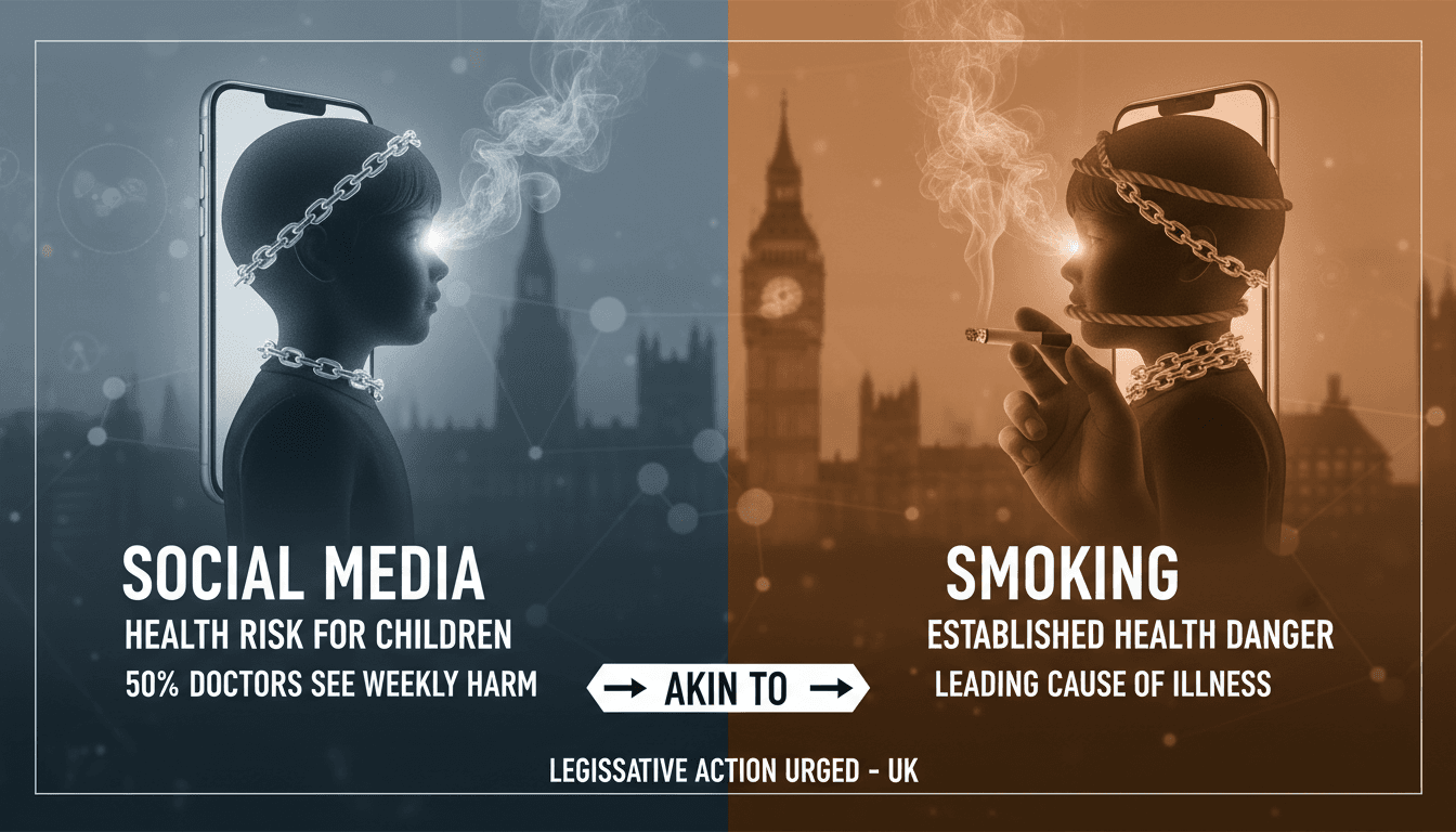 British doctors discussing social media health risks for children