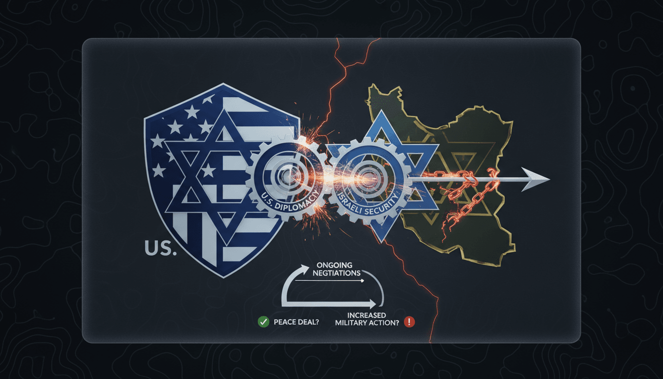 U.S. and Israel flags with a backdrop of the Middle East map