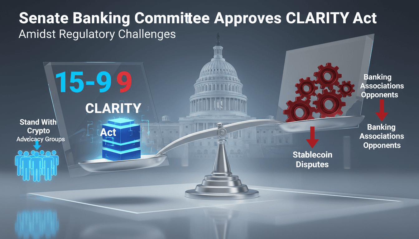 Senate Banking Committee voting on the CLARITY Act for cryptocurrency regulation