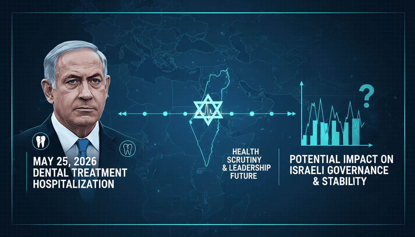 Israeli Prime Minister Benjamin Netanyahu at Hadassah Hospital for dental treatment.
