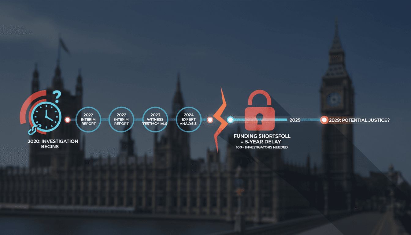 Timeline of the Post Office Horizon scandal investigation and its challenges.