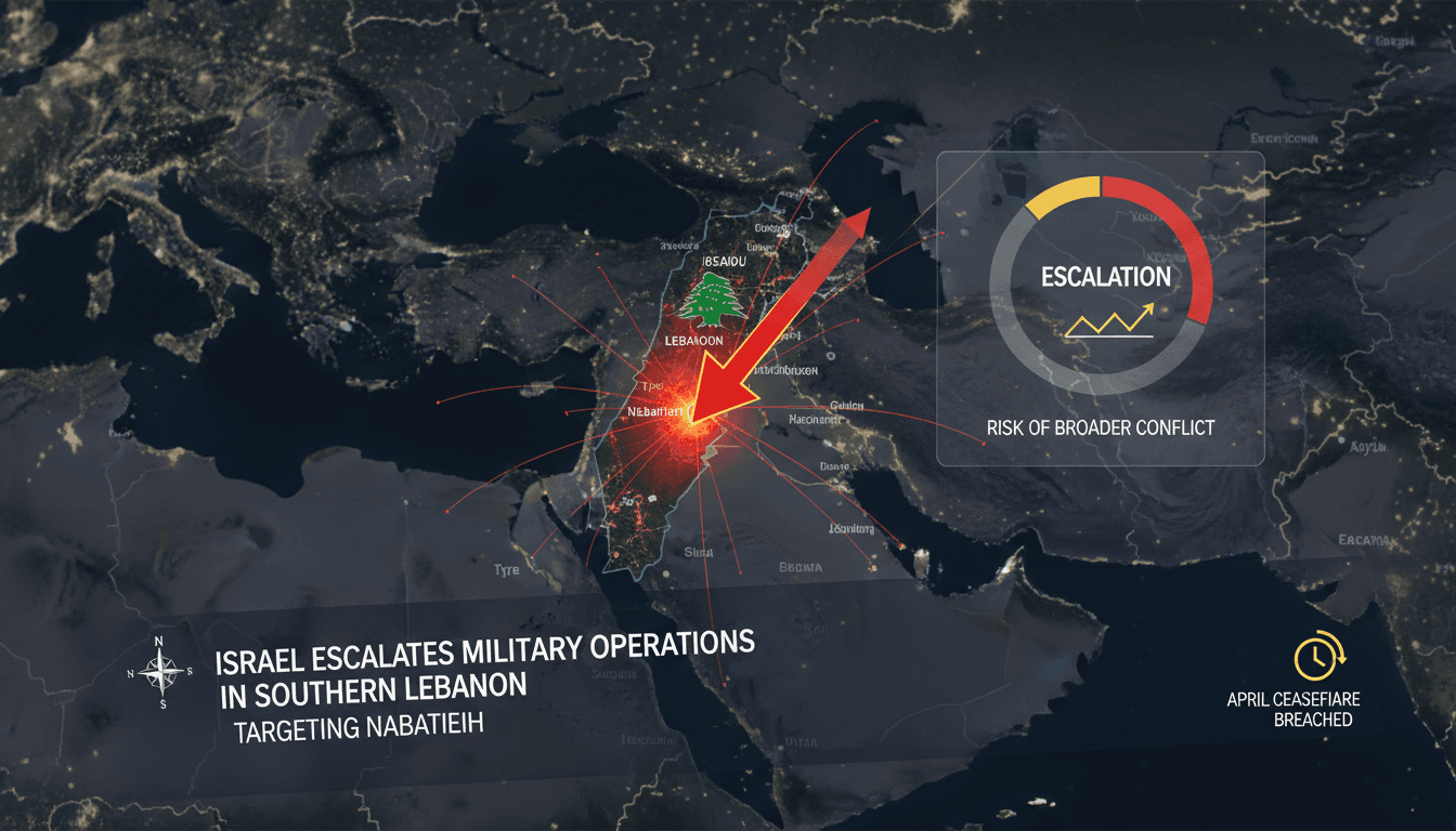 Israeli military operations in southern Lebanon targeting Nabatieh.