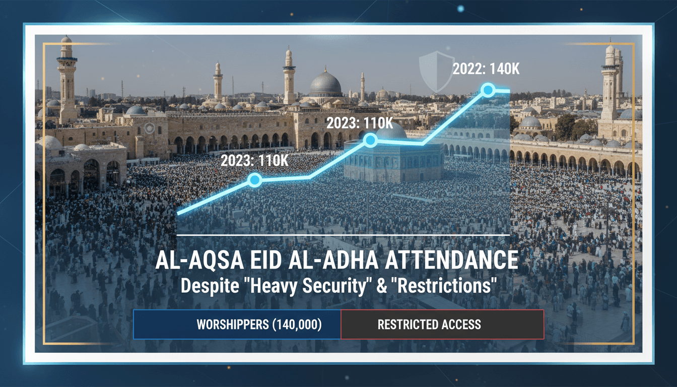 Worshippers gathered at Al-Aqsa Mosque for Eid al-Adha prayers.