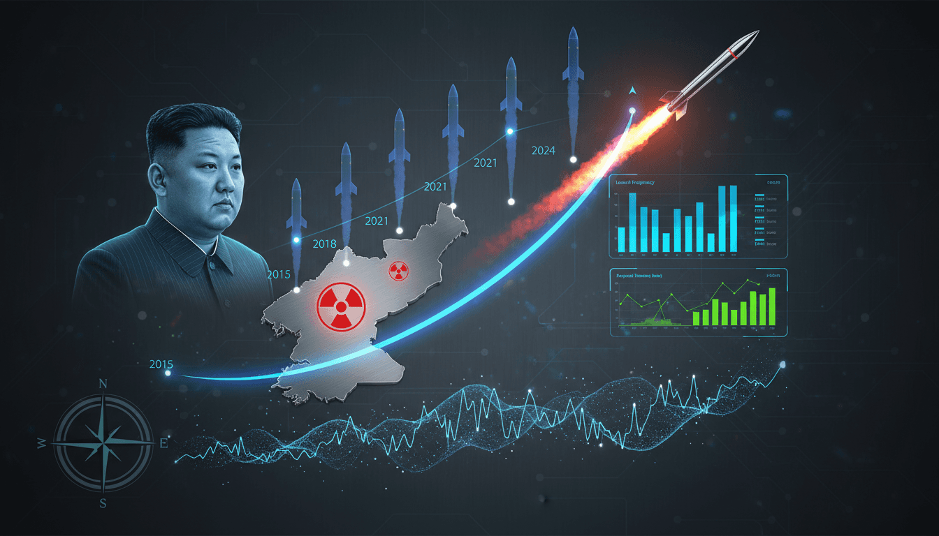 North Korean missile launch during recent tests supervised by Kim Jong Un.
