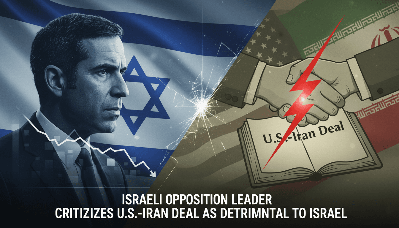 Yair Lapid speaking at a press conference about the U.S.-Iran deal.