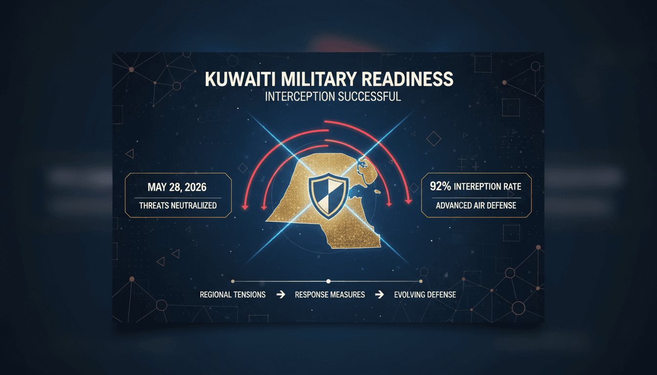 Kuwaiti military personnel monitoring air defense systems during an interception operation.