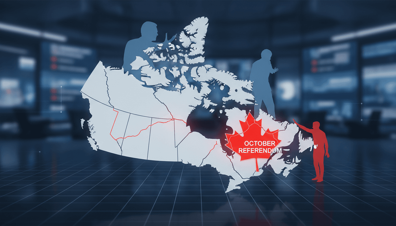 Mark Carney speaking at a press conference about Alberta's independence referendum.