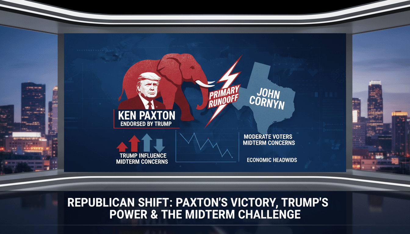 Ken Paxton celebrating his victory in the Texas Republican primary runoff.