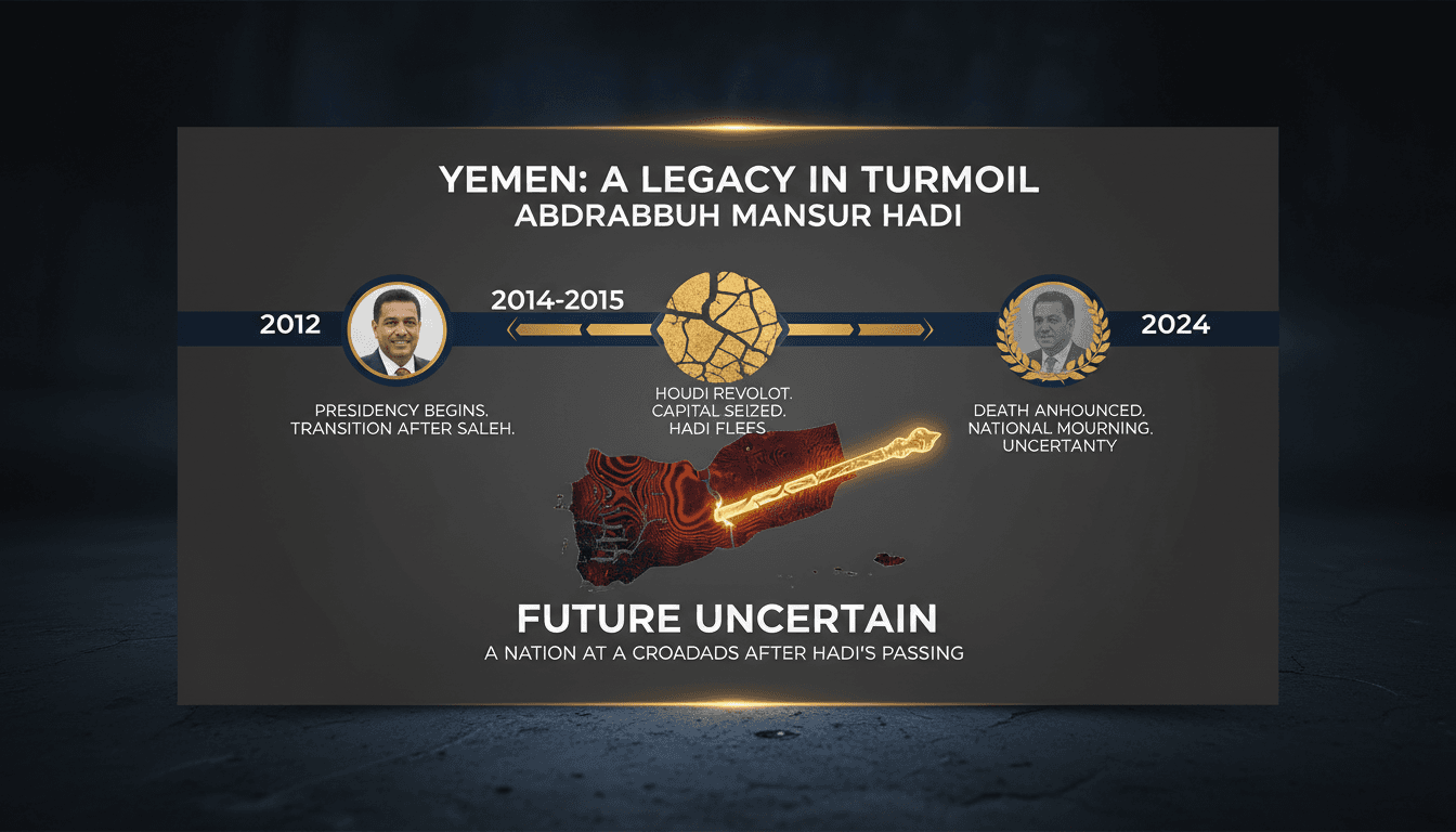 Former Yemeni President Abdrabbuh Mansour Hadi during his tenure