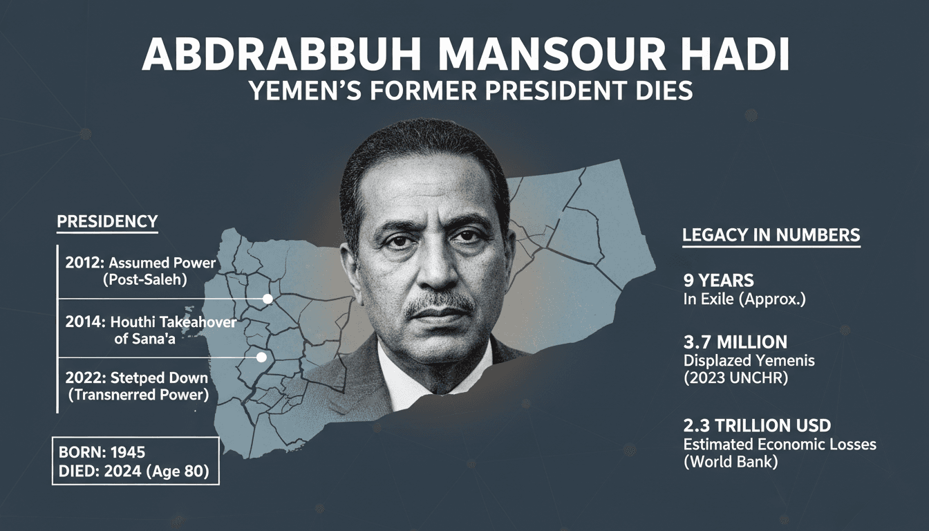 Yemen's Former President Abdrabbuh Mansour Hadi Dies at 80