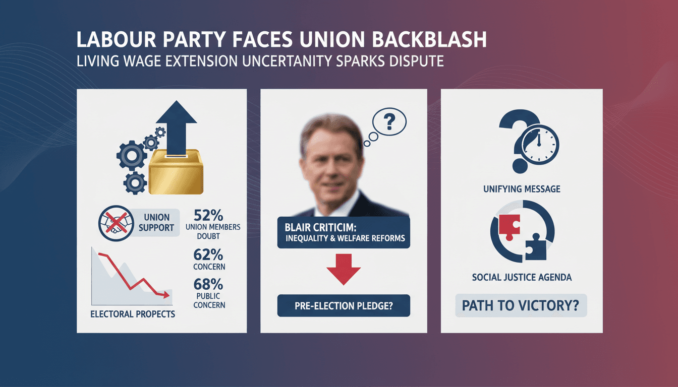 Labour Party leaders discussing union concerns over living wage extension.