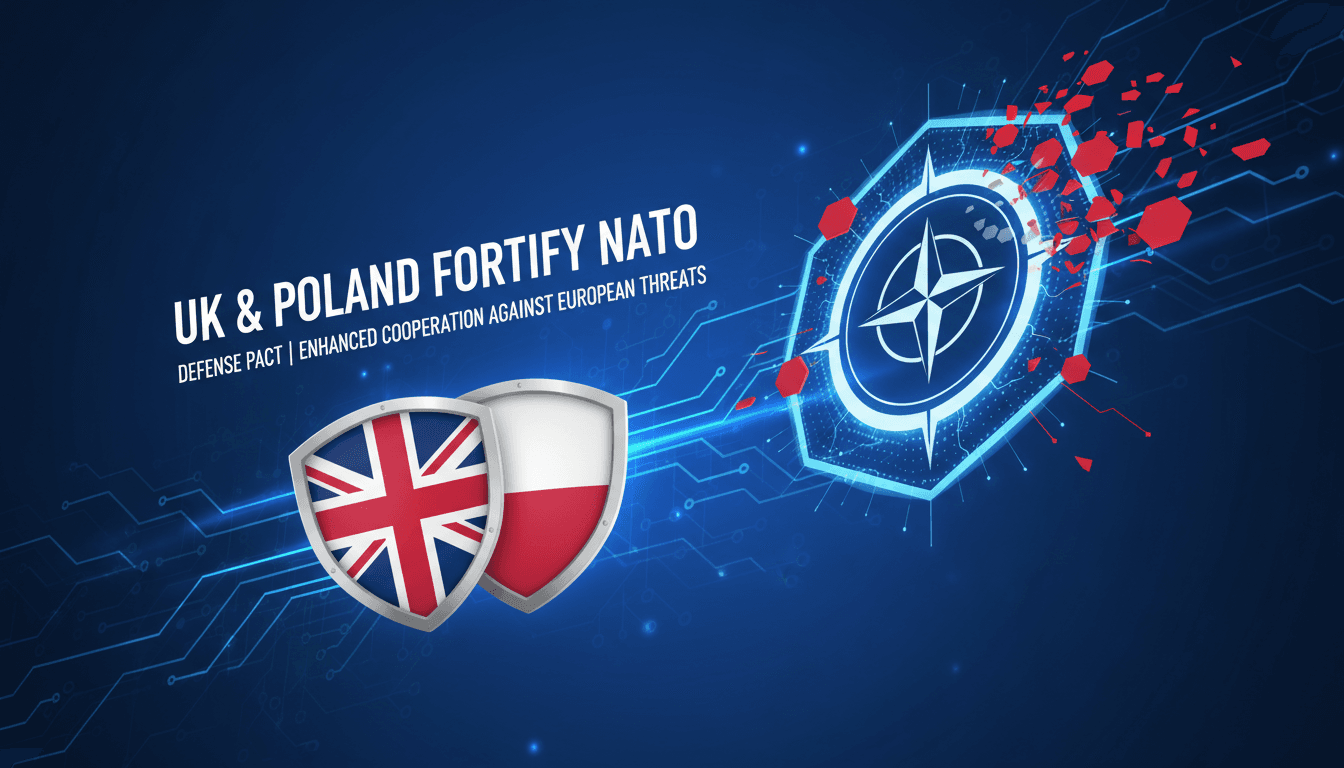 UK and Poland leaders signing defense pact at RAF Northolt