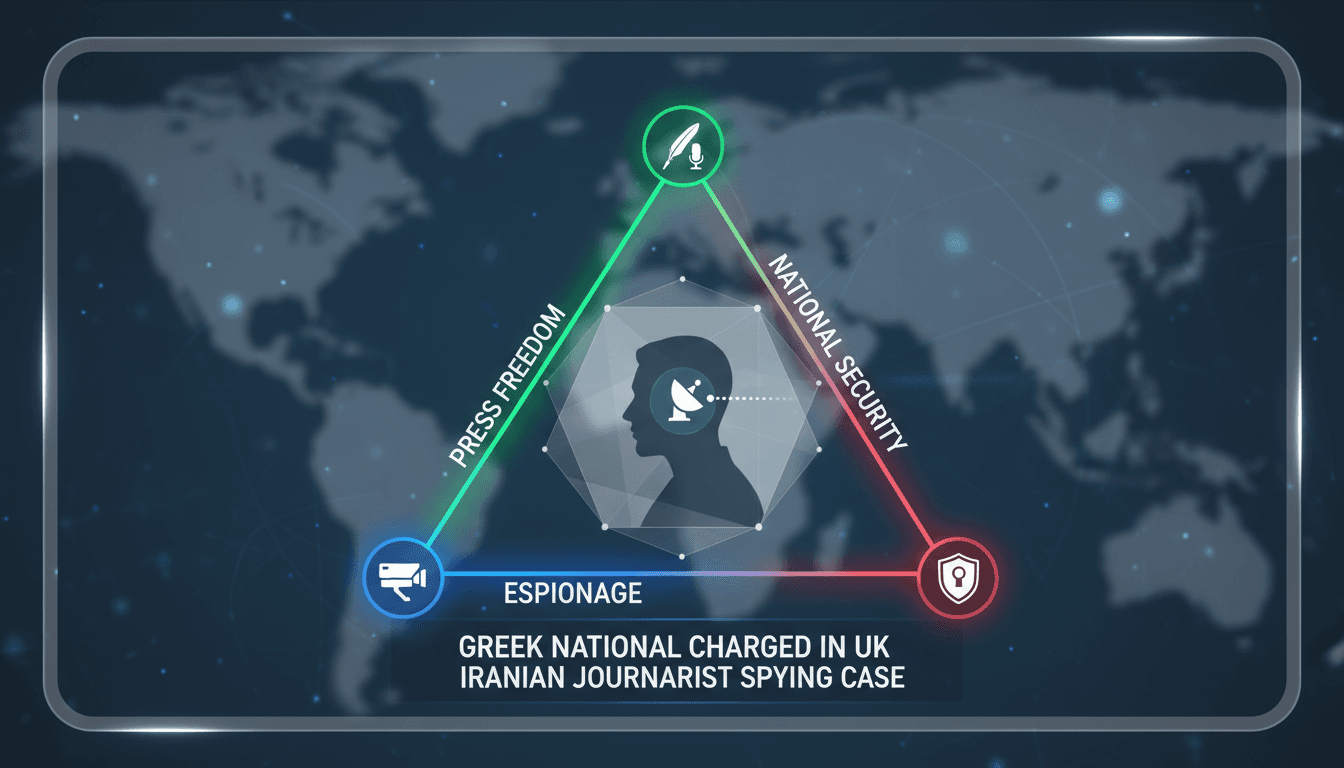 A Greek national charged with espionage against an Iranian journalist in the UK.