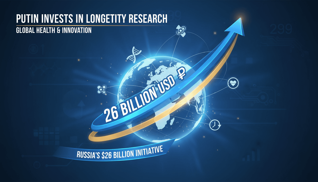 Russian President Vladimir Putin announcing investment in longevity research.