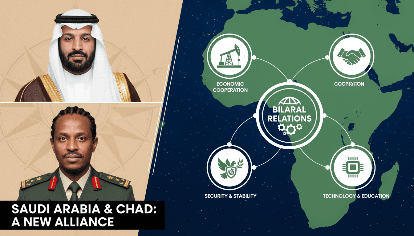 Saudi Crown Prince Mohammed bin Salman and Chad President Mahamat Idriss Déby Itno during their meeting.