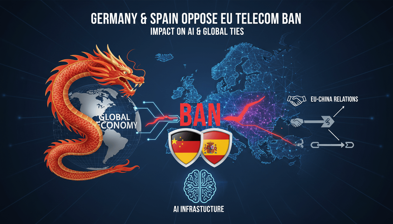Germany and Spain oppose EU ban on Chinese telecom suppliers Huawei and ZTE