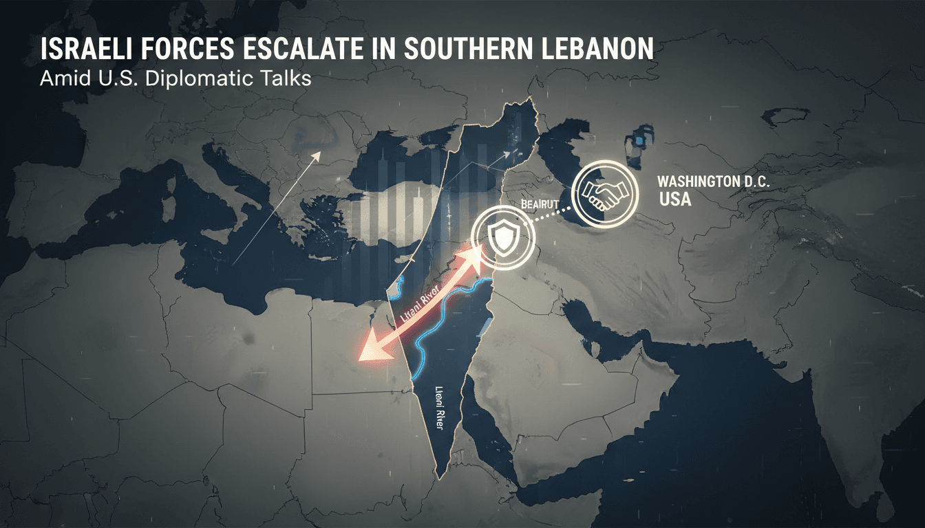 Israeli troops advancing in southern Lebanon during military operations.