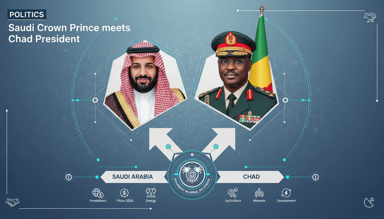 Saudi Crown Prince Mohammed bin Salman and Chad President Mahamat Idriss Déby Itno during their meeting.