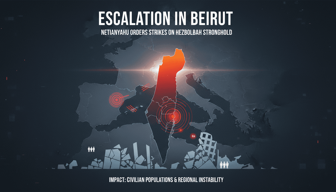 Netanyahu Orders Military Strikes on Hezbollah Stronghold in Beirut