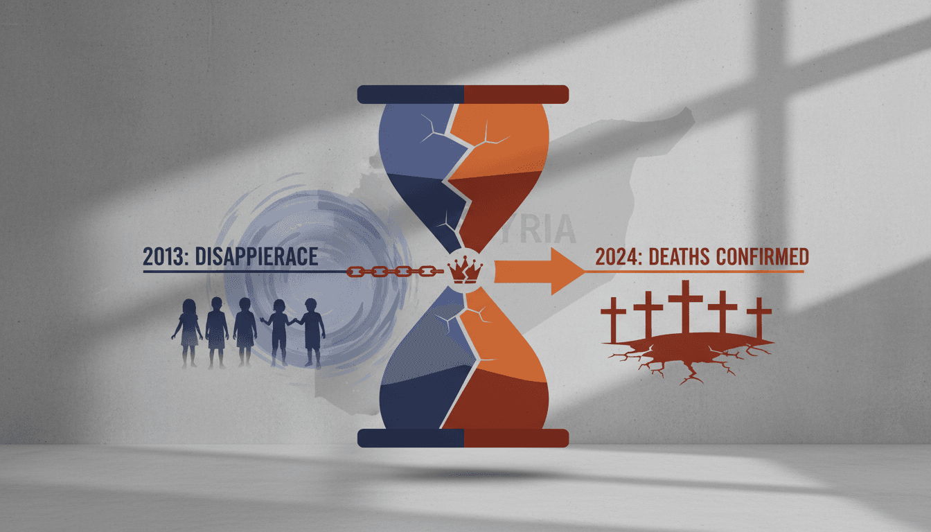 A somber visual representation of the human rights crisis in Syria.