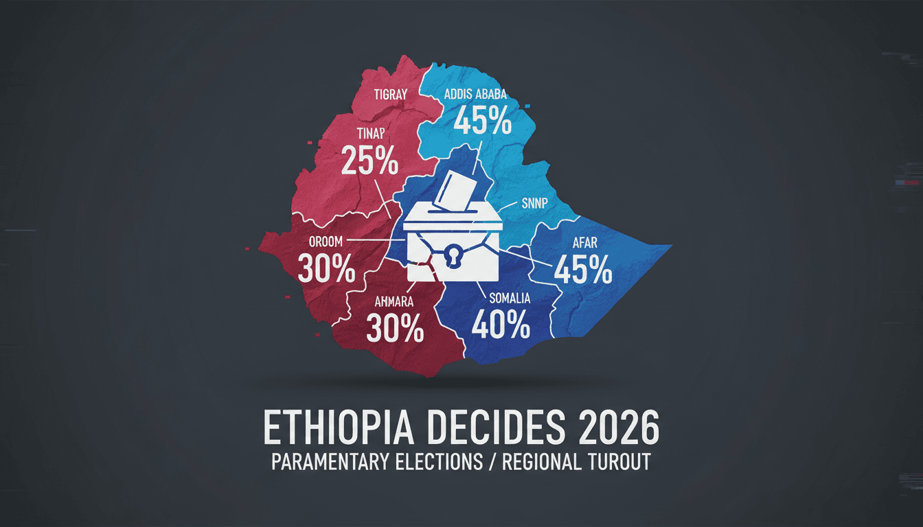 Voter casting a ballot in Ethiopia's parliamentary elections 2026
