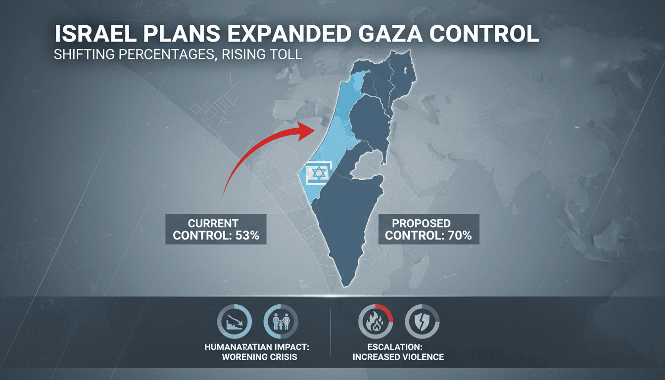 Israel plans to expand control over Gaza to 70%