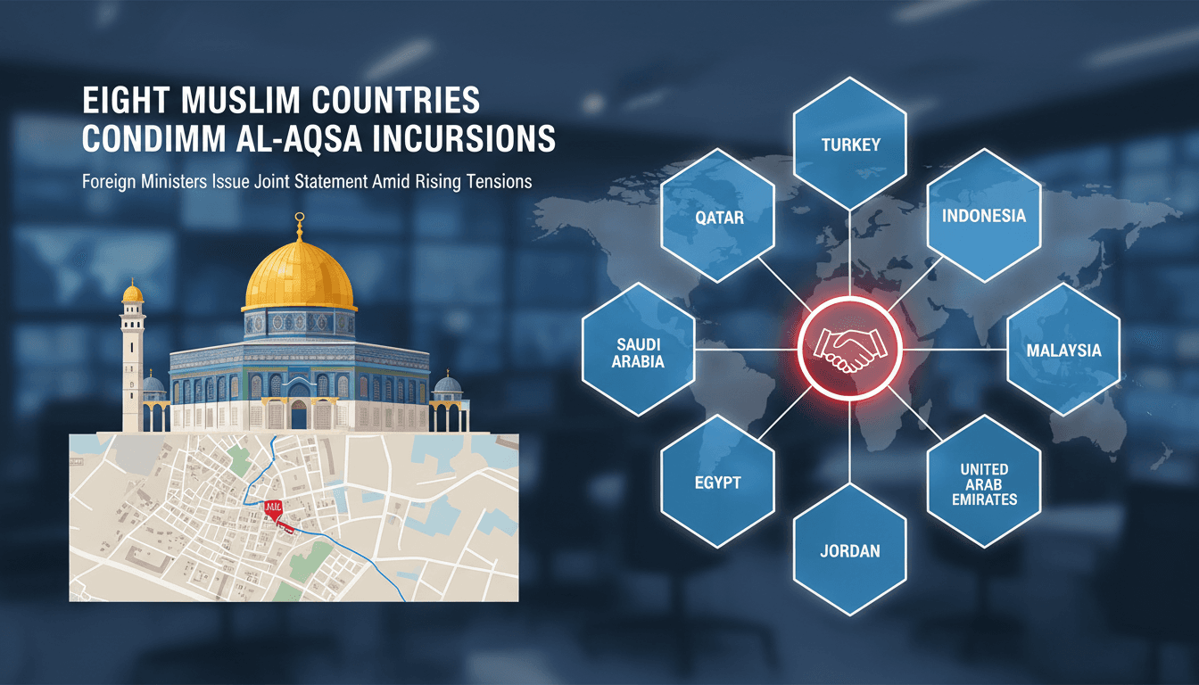 Foreign ministers from Muslim-majority countries issue a statement on Al-Aqsa Mosque.