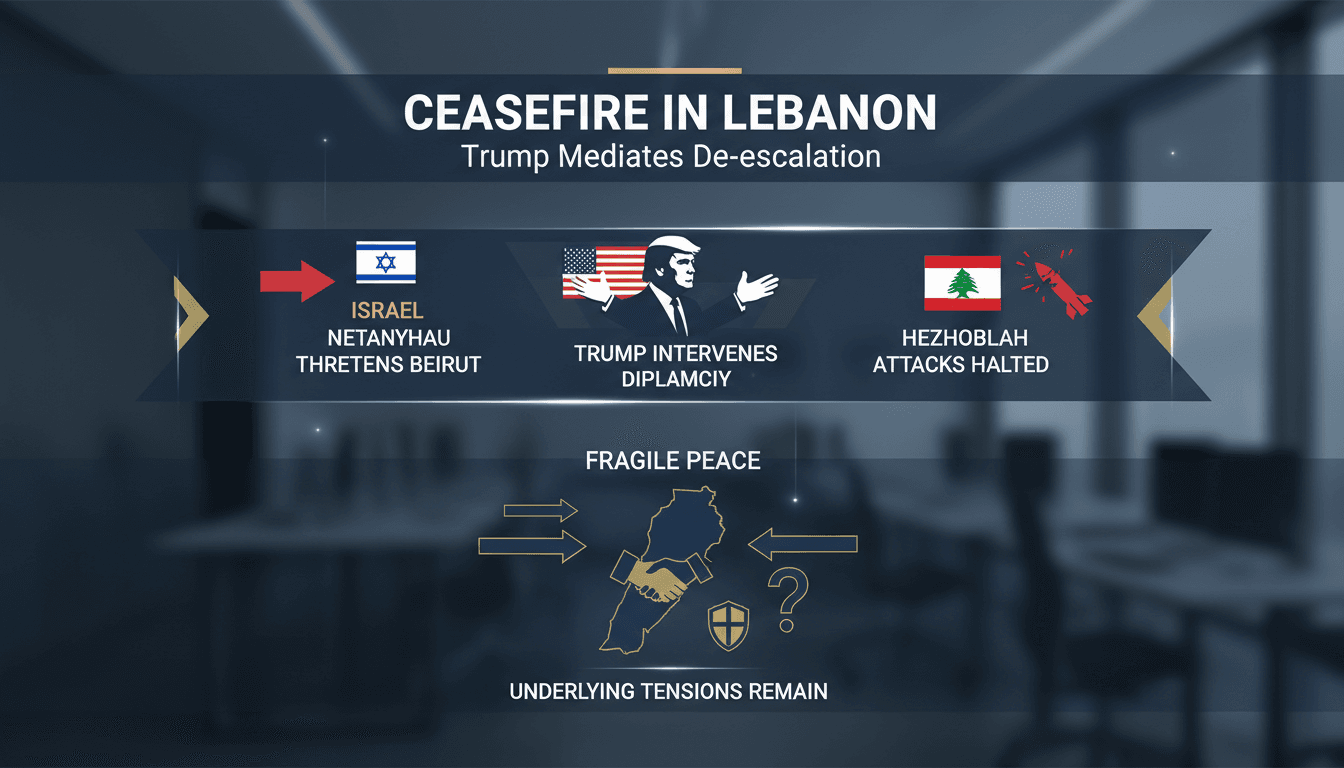 President Trump announces a ceasefire between Israel and Hezbollah in Lebanon.