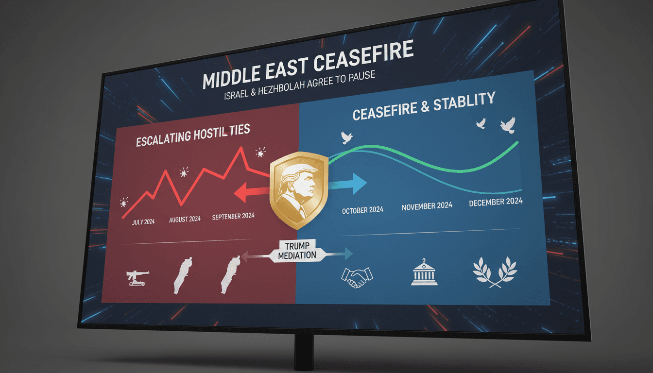 President Trump announces a ceasefire agreement between Israel and Hezbollah.