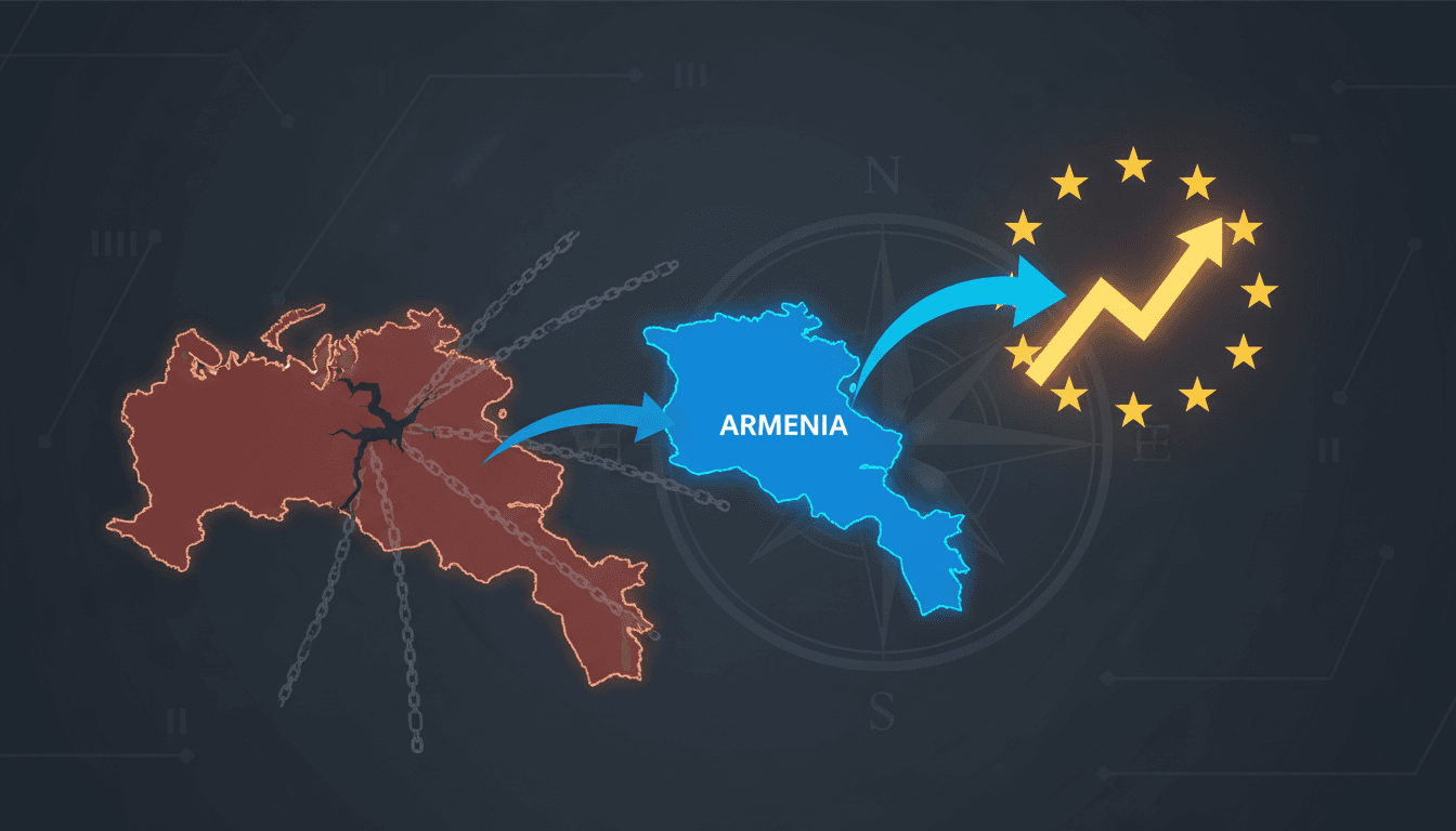 Armenian Prime Minister Nikol Pashinyan addressing the media on EU membership.