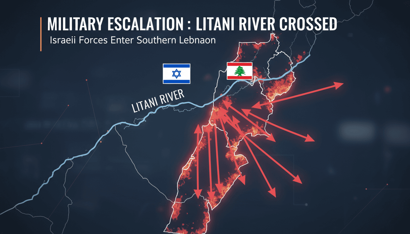 Israeli forces cross Litani River into southern Lebanon marking significant military escalation