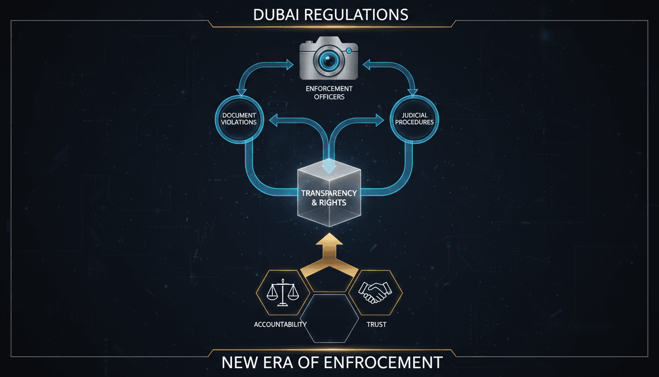 Enforcement officer using a body camera in Dubai