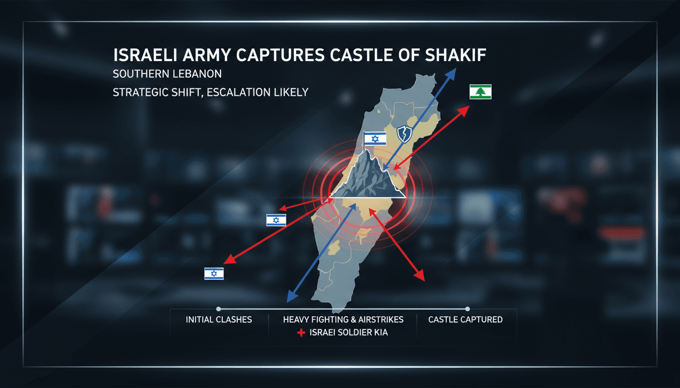 Israeli soldiers at the Castle of Shakif in southern Lebanon.