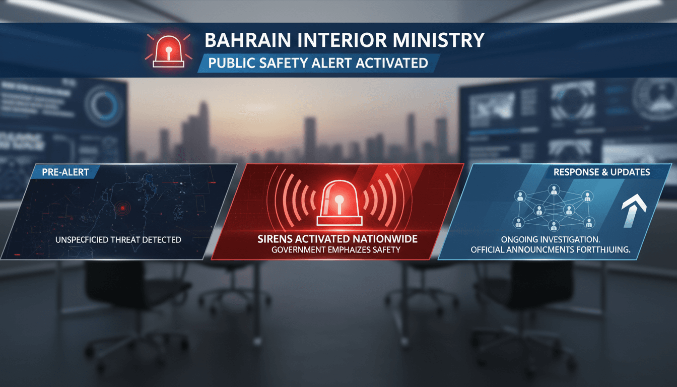 Bahrain Interior Ministry sirens activation for public safety alert