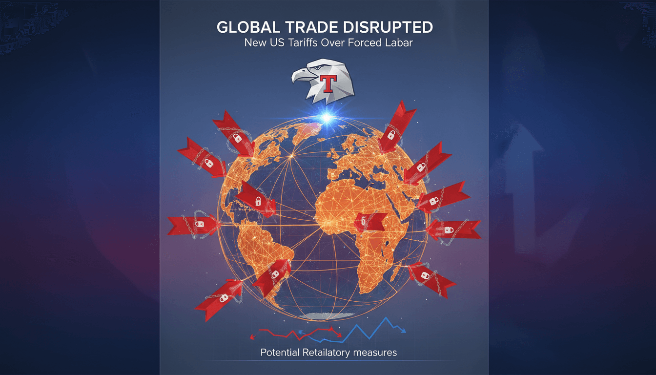 Illustration of tariffs impacting global trade relations