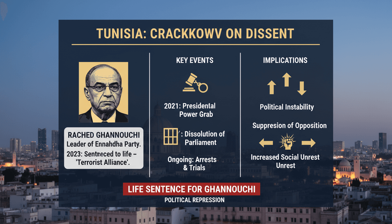 Rached Ghannouchi during a political rally in Tunisia