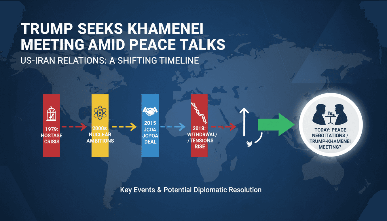 President Trump and Ayatollah Khamenei in a diplomatic context