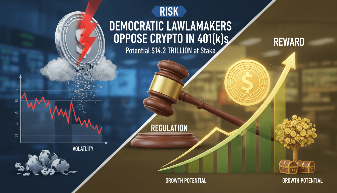 Democratic lawmakers opposing cryptocurrency inclusion in retirement plans