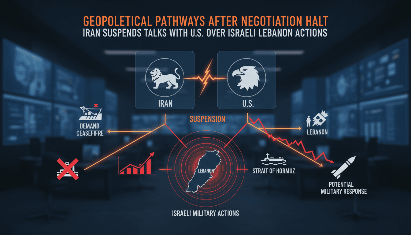 Map highlighting Iran, Israel, and Lebanon with military action indicators.