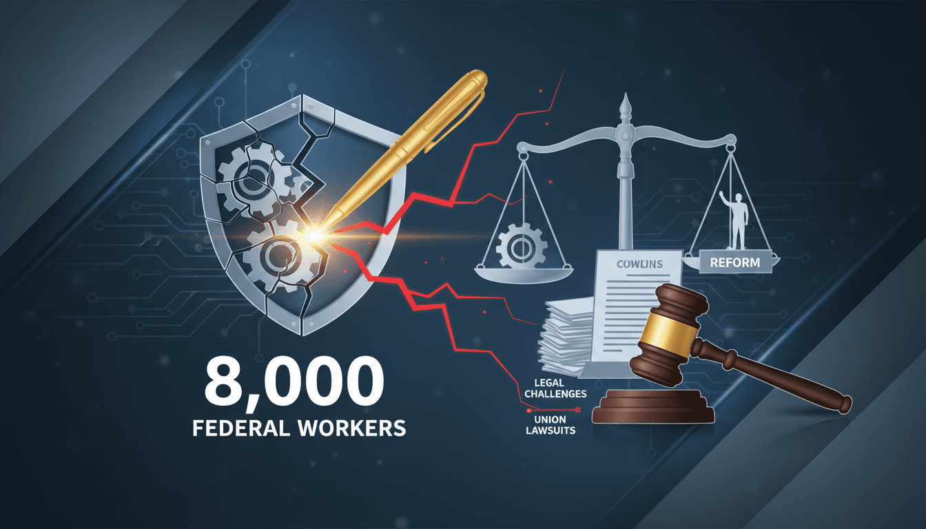President Trump signing an executive order affecting federal employment policies.