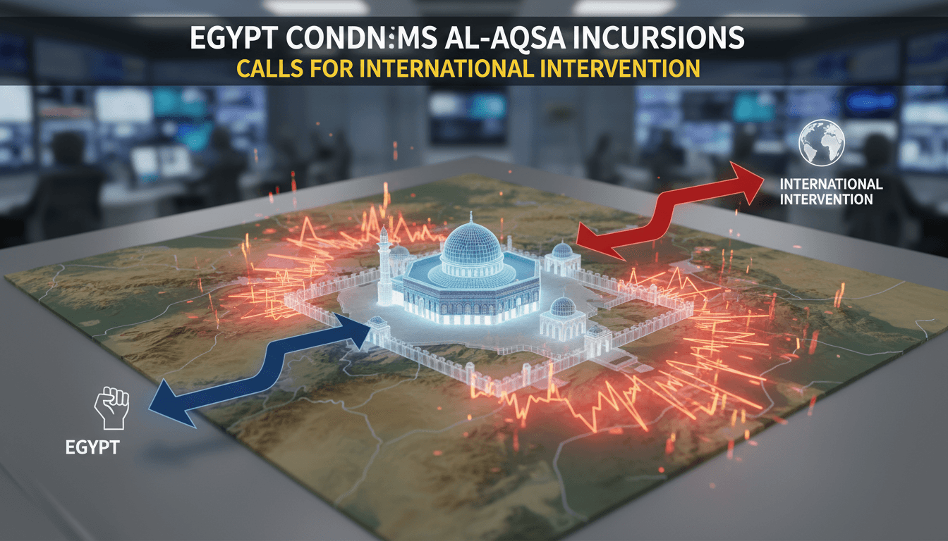 Protesters gather outside Al-Aqsa Mosque in response to Israeli incursions.