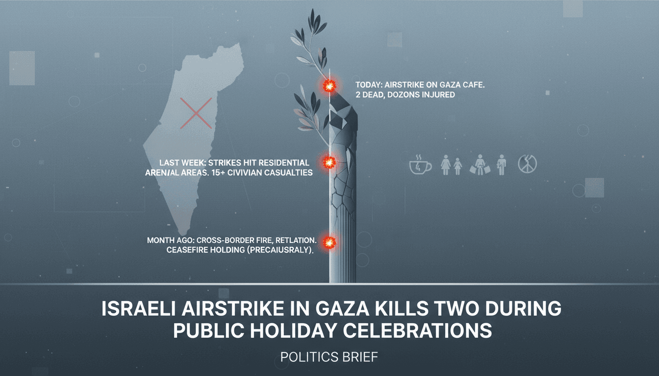 Scene of destruction in Gaza following the airstrike during public holiday celebrations.
